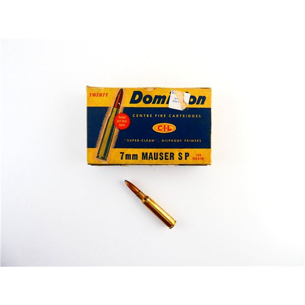 COLLECTIBLE DOMINION 7MM MAUSER AMMO LOT