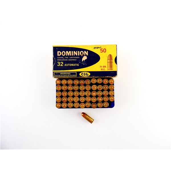 COLLECTIBLE DOMINION .32 AUTO AMMO LOT