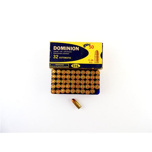 COLLECTIBLE DOMINION .32 AUTO AMMO LOT