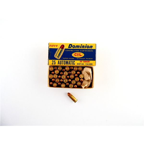 COLLECTIBLE DOMINION .25 AUTO AMMO LOT