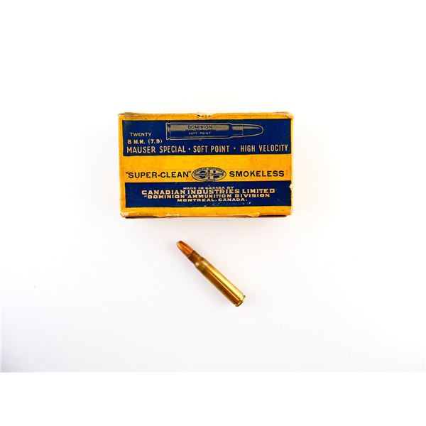 COLLECTIBLE DOMINION 8MM MAUSER (7.9) AMMO LOT