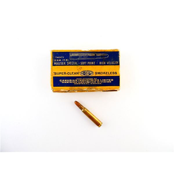 COLLECTIBLE DOMINION 8MM MAUSER (7.9) AMMO LOT