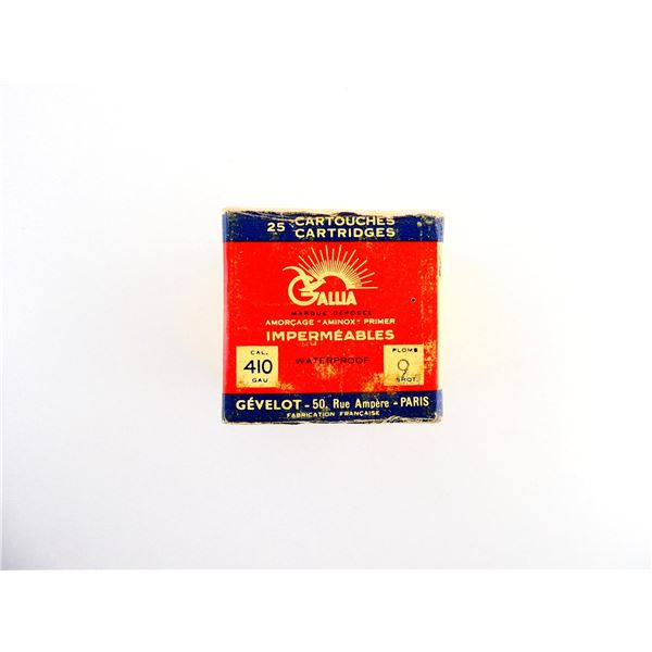 COLLECTIBLE GEVELOT .410 GAUGE 2 1/2" SHOT SHELL AMMO LOT