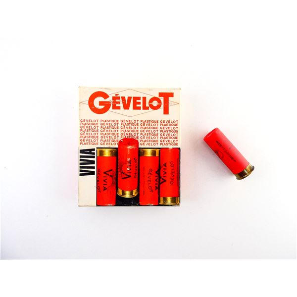 COLLECTIBLE GEVELOT 12 GAUGE 2 1/2" (67.5MM)SHOT SHELL AMMO LOT