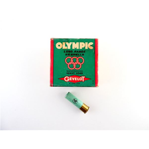 COLLECTIBLE GEVELOT OLYMPIC 20 GAUGE 2 3/4' SHOT SHELL AMMO LOT