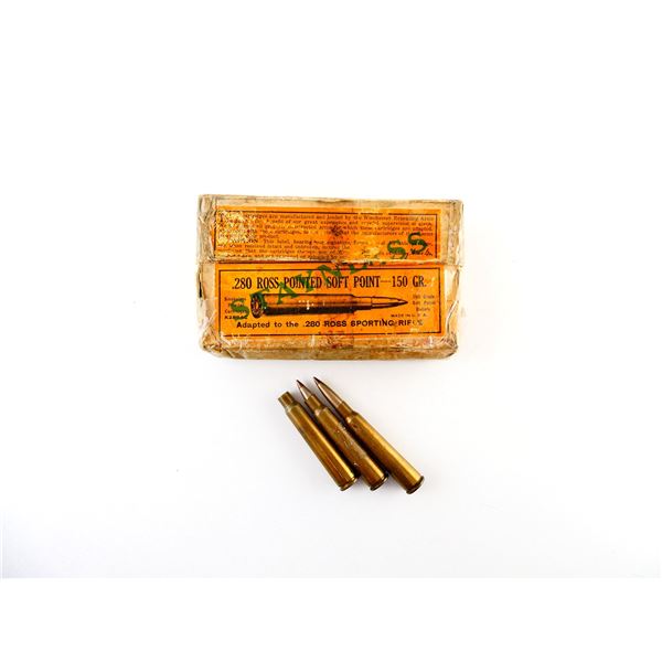 COLLECTIBLE ASSORTED .280 ROSS AMMO AND NON-PRIMED BRASS CASE LOT