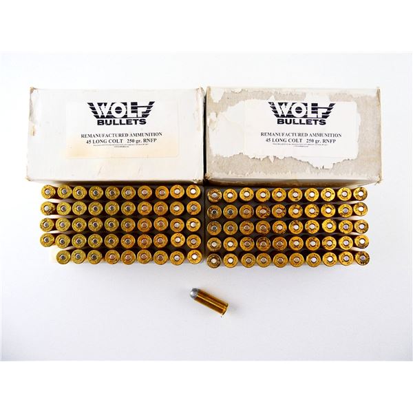 WOLF RELOADED .45 LONG COLT AMMO LOT