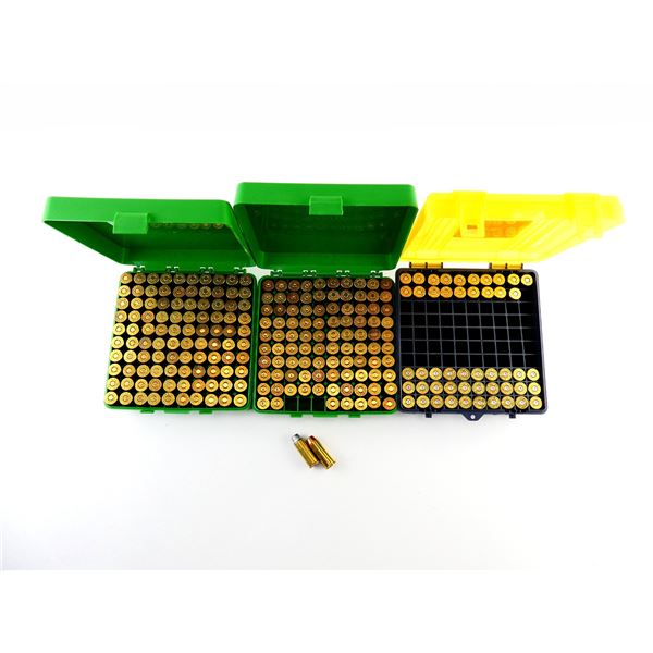 RELOADED ASSORTED .44 S&W SPL AMMO AND NON-PRIMED BRASS CASES LOT