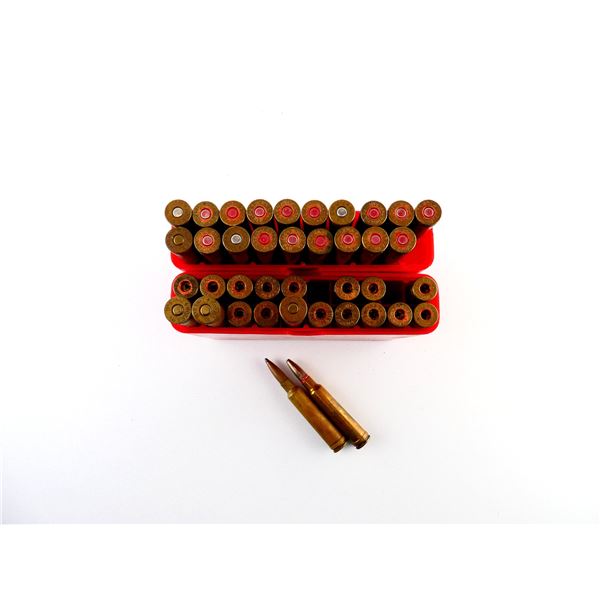 RELOADED ASSORTED 7X61MM S&H  AMMO AND NON-PRIMED BRASS CASES LOT