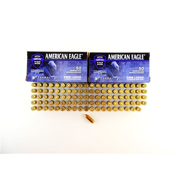 FEDERAL AMERICAN EAGLE 9MM LUGER AMMO LOT
