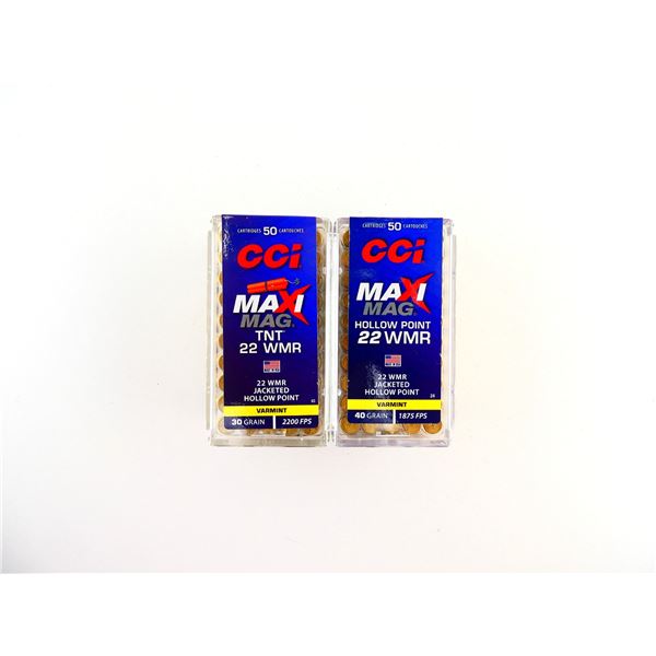 ASSORTED CCI MAXI MAG .22 WMR AMMO LOT