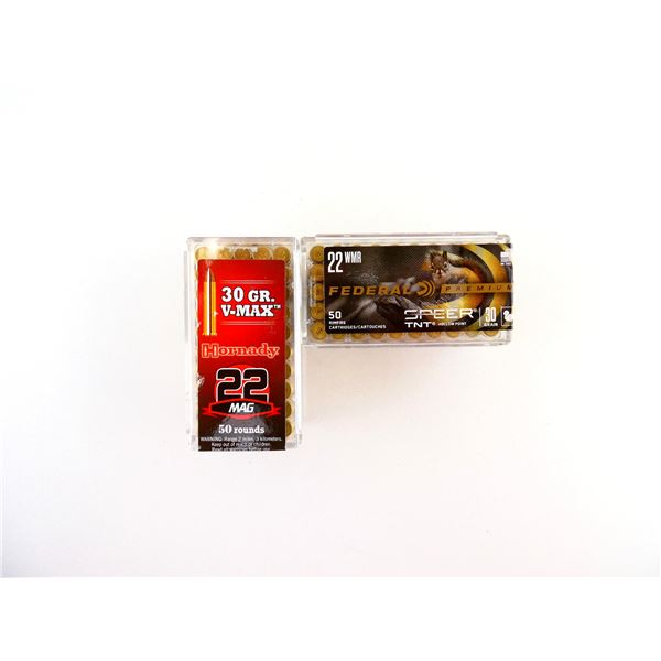 ASSORTED HORNADY .22 MAG AND FEDERAL .22 WMR AMMO LOT