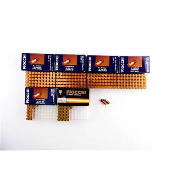 ASSORTED FIOCCHI .22 SHORT SUPER MATCH AND .22 SHORT NORMALE AMMO LOT