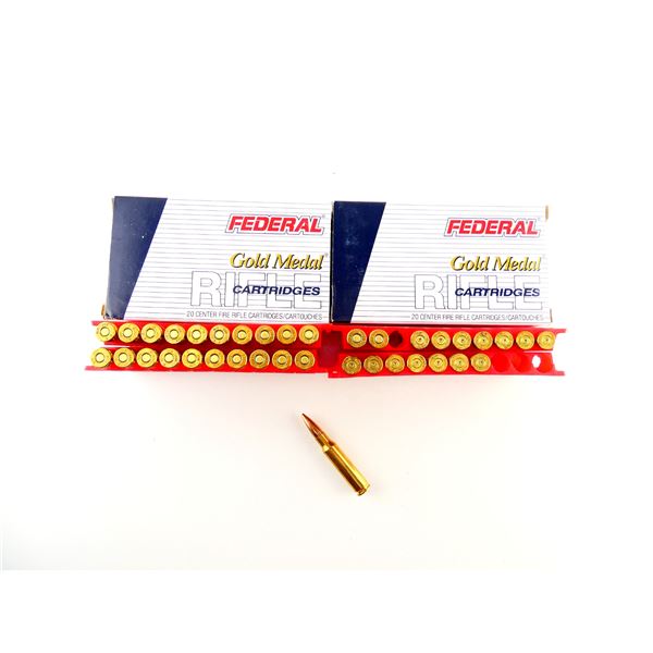 FEDERAL GOLD MATCH .308 WIN AMMO AND NON-PRIMED BRASS CASES LOT