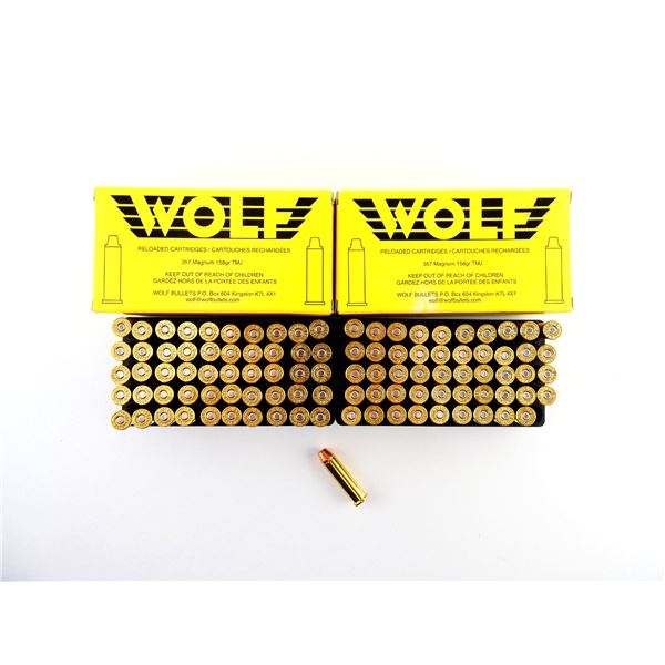 WOLF FACTORY RELOADED .357 AMG AMMO LOT