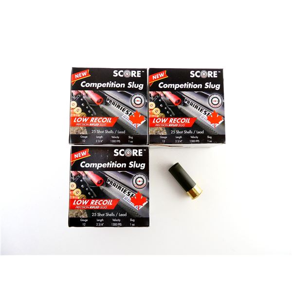 SCORE 12 GAUGE 2 3/4" COMPETITION SLUG AMMO LOT