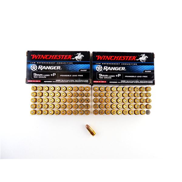WINCHESTER RANGER 9MM LUGER +P AMMO LOT