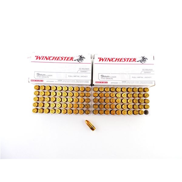 WINCHESTER 9MM LUGER AMMO LOT