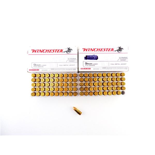 WINCHESTER 9MM LUGER AMMO LOT
