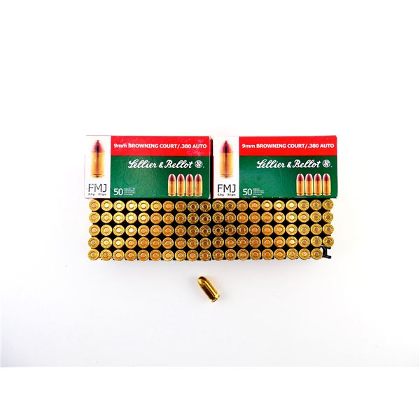 SELLIER & BELLOT 9MM BROWNING COURT / .380 AUTO AMMO LOT