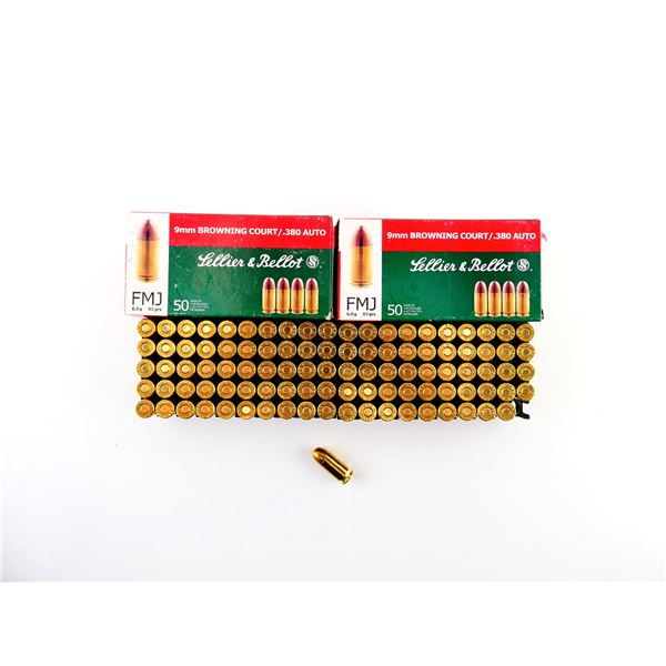 SELLIER & BELLOT 9MM BROWNING COURT / .380 AUTO AMMO LOT