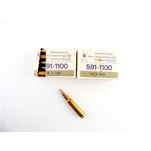 SWISS MILITARY 7.5X55MM GP 11 AMMO LOT