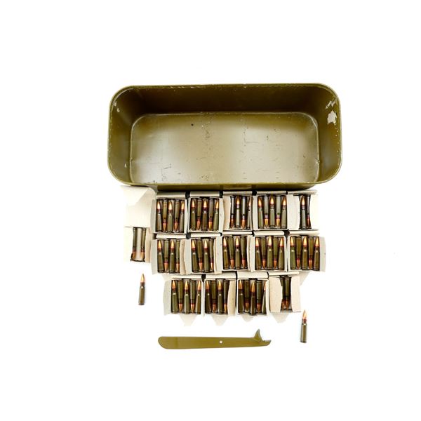 UNKNOWN MILITARY 7.62X39MM AMMO AND OPENED SPAM CAN LOT