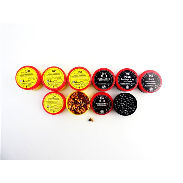 PRIMED RWS 4MM LONG FLOBERT BRASS CASES AND RWS 4.55MM BB'S LOT