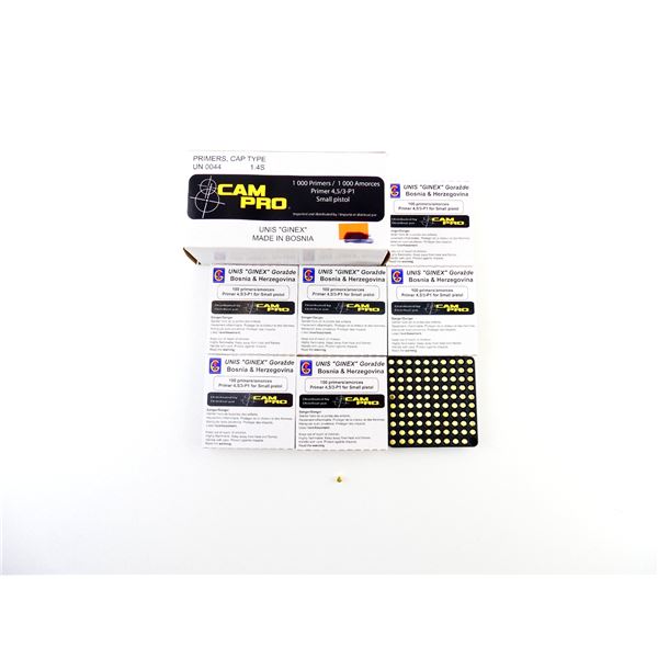 CAM PRO NO. 4,5/3-P1 SMALL PISTOL PRIMERS LOT