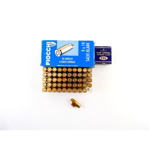 ASSORTED .22 RF AND 9X19MM BLANKS LOT