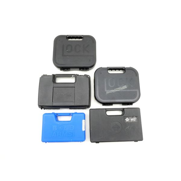 ASSORTED HARD PADDED HAND GUN CASES LOT