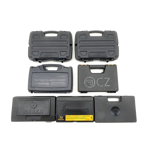 ASSORTED HARD PADDED AND NON-PADDED FORMED HAND GUN CASES LOT