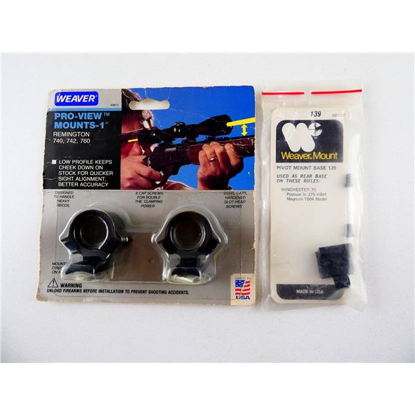 WEAVER PRO-VIEW MOUNTS-1" & PIVOT MOUND BASE LOT