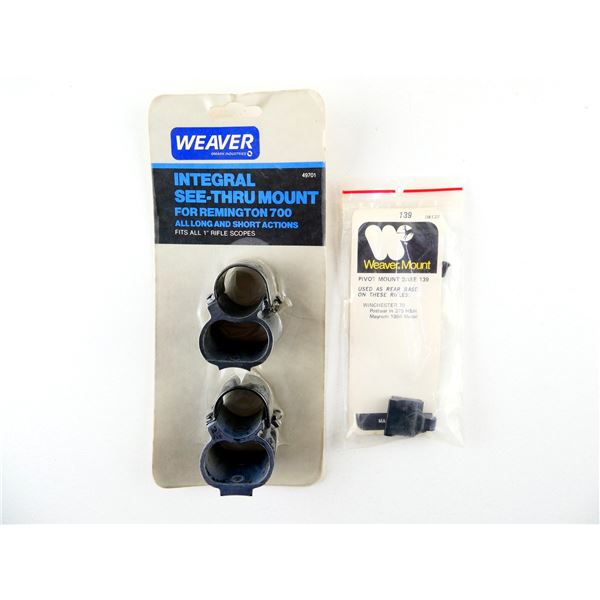 WEAVER INTEGRAL SEE-THRU MOUNT REMINGTON 700 1" & WEAVER PIVOT MOUNT BASE 139 LOT