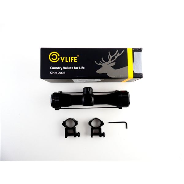 VLIFE 4X32MM SCOPE WITH 1" SEE-THRU RINGS