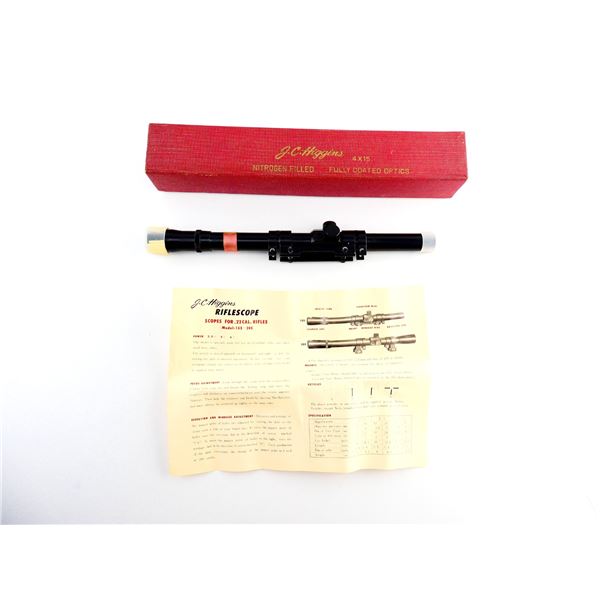 J. C. HIGGINS .22 CAL. 4X15 RIFLESCOPE MODEL 15S