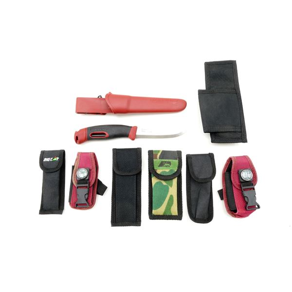 MORAKNIV KNIFE & ASSORTED NYLON SHEATH LOT