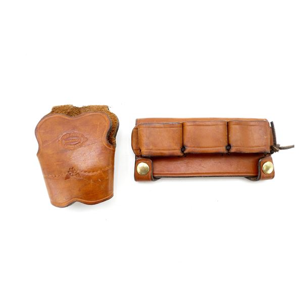 SAN PEDRO SADDLERY AMMO POUCH & HOLSTER LOT