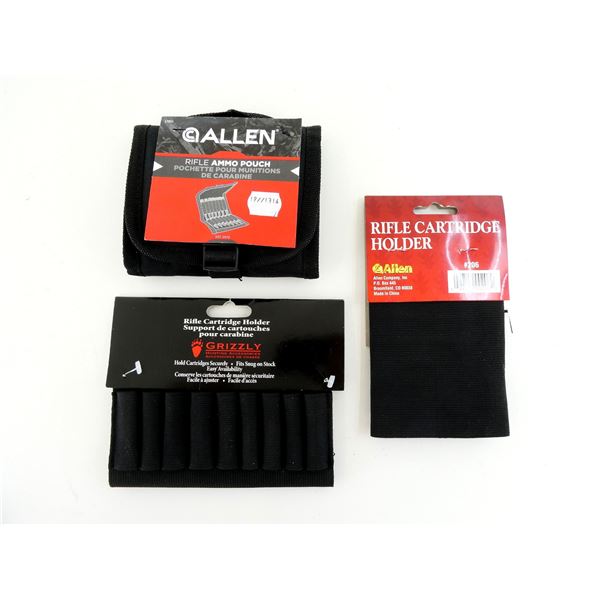 ASSORTED RIFLE CARTRIDGE HOLDER/POUCH LOT