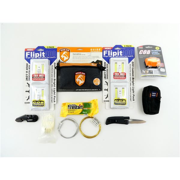 ASSORTED COB LIGHTS & FIELD REPAIR KIT ETC. LOT