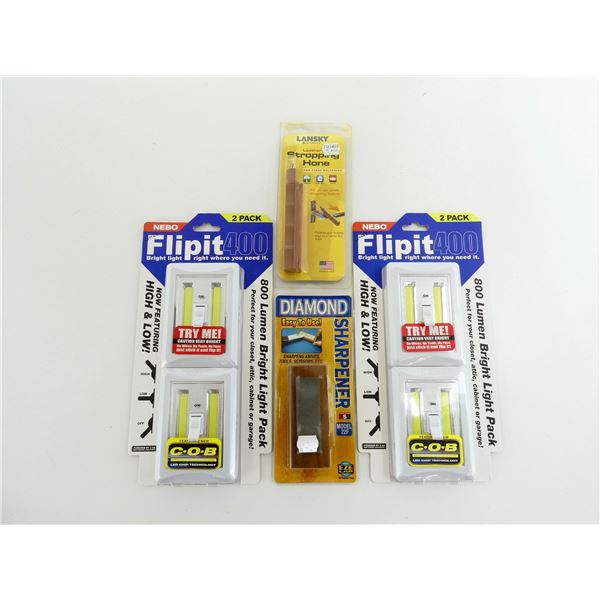 NEBO FLIP IT 400 LIGHT SWITCH & KNIFE SHARPENER LOT