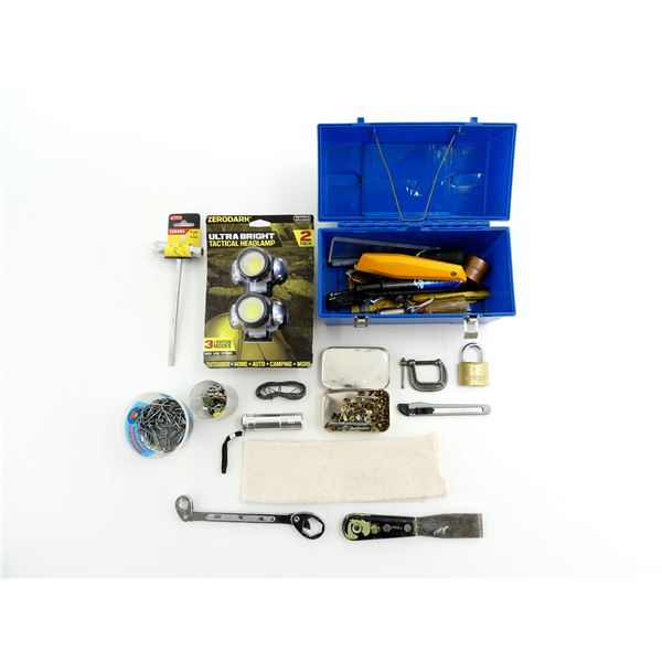 ULTRA BRIGHT HEADLAMP 2PACK & TOOL BOX LOT