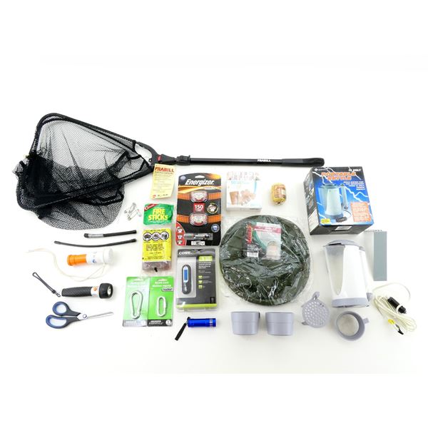 ASSORTED CAMPING/SURVIVAL SUPPLIES ETC. LOT