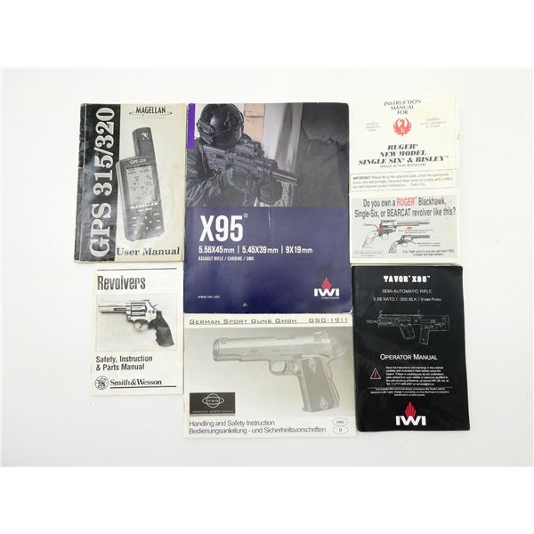 ASSORTED REVOLVER, RIFLE INSTRUCTION MANUAL/INFORMATION BOOKLETS & MAGELLAN 315/320 USER MANUAL LOT