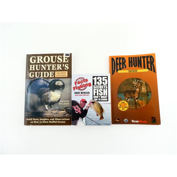 ASSORTED GROUSE, DEER, FISHING BOOK LOT