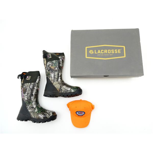 LACROSSE WOMEN'S 15" ALPHABURLY PRO 800G RUBBER BOOT & BLAZE ORANGE HAT