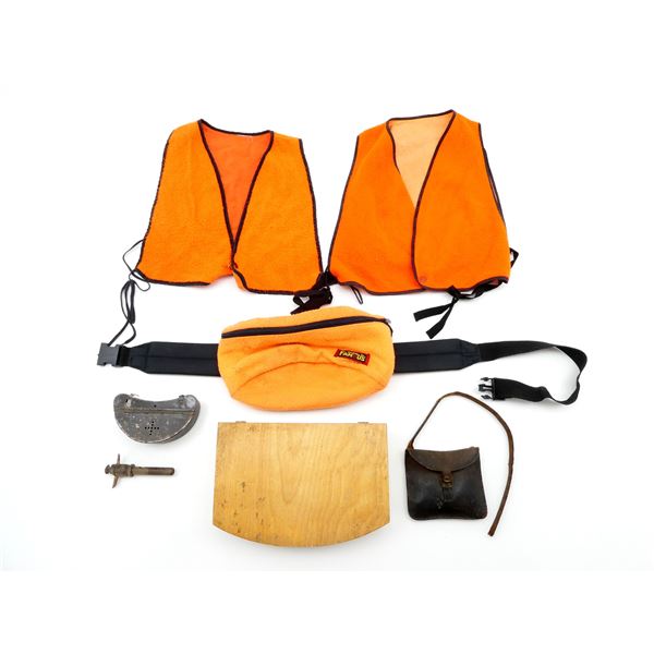 ASSORTED HUNTING VEST & POUCH, ETC. LOT