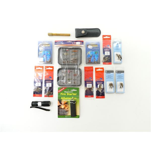 ASSORTED FLY FISHING LURES, ETC LOT