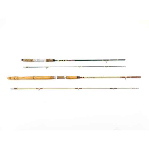 MAJOR & HEDDON FIBERGLASS FISHING ROD LOT