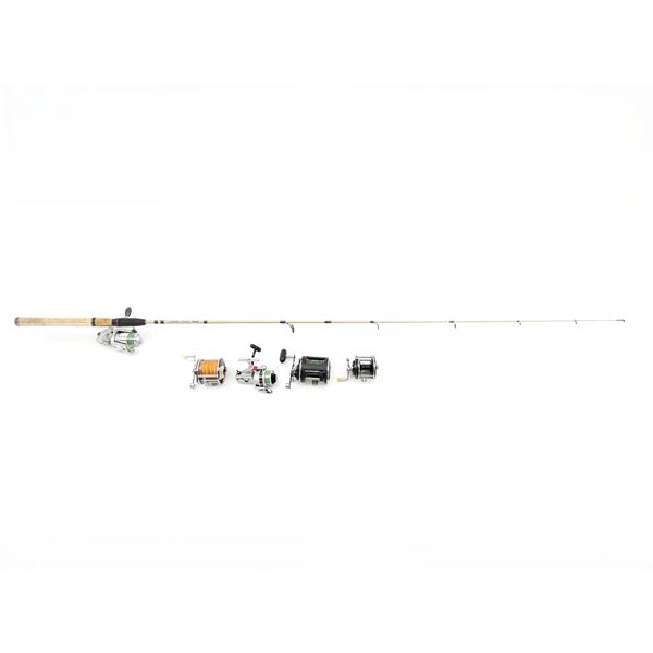 CABELA'S CLASSIC ROD AND REEL COMBO & ASSORTED TROLLING REELS LOT